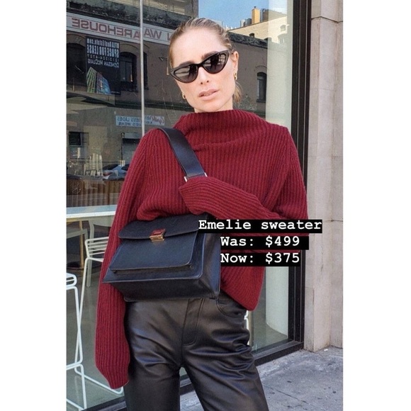 Anine Bing Sweaters - Anine Bing Burgundy Emelie Sweater
